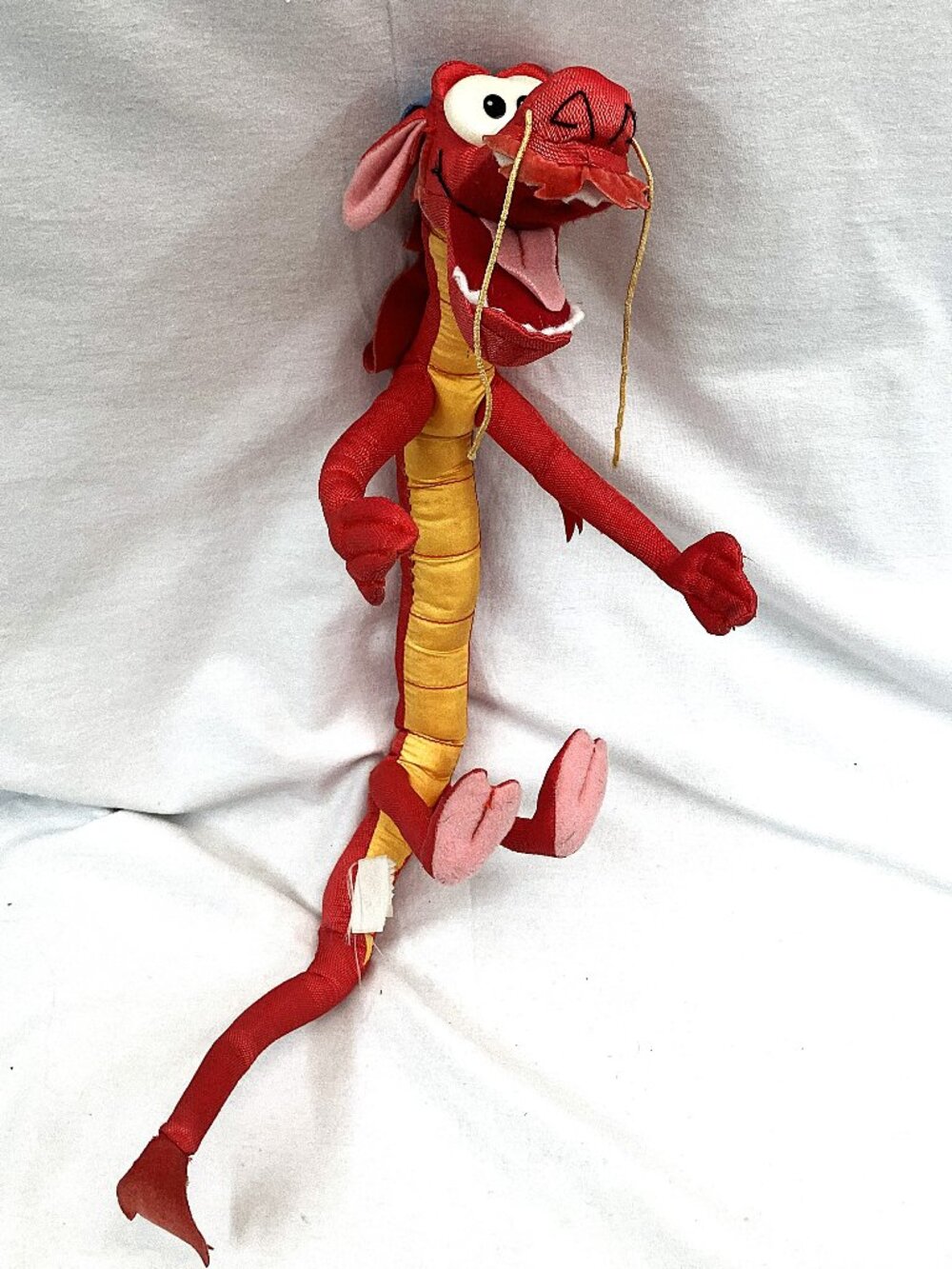 Disney Mulan Mushu Dragon Posable Bendable Applause Vintage Plush 14”